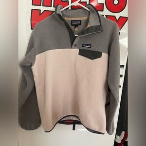 Patagonia Synchila Gorpcore Color Block Gray/Beige‎ Long Sleeve Sweater M